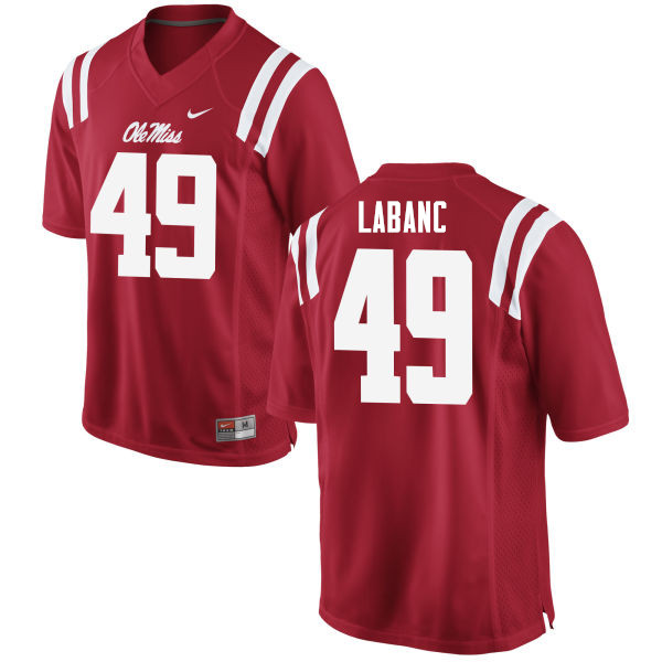 Ryan Labanc Ole Miss Rebels NCAA Men's Red #49 Stitched Limited College Football Jersey AYW6058GO
